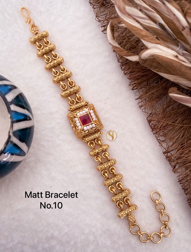 8 MB Golden Matt Bracelet Wholesale Shop In Surat
